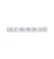 Shah Luxury 14K White Gold Bezel Set Diamond Wedding Band