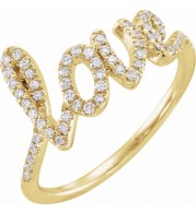 14K Yellow 1/4 CTW Diamond Love Ring