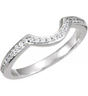 14K White 1/5 CTW Diamond Band for 5.2 mm Round Engagement Ring