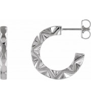 Platinum Geometric Hoop Earrings