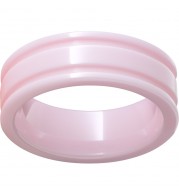Pink Diamond CeramicFlat Ring with Rounded Edges
