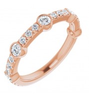 14K Rose 3/4 CTW Diamond Anniversary Band