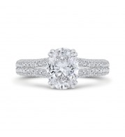 Shah Luxury 14K White Gold Diamond Engagement Ring (Semi-Mount)