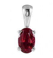 Stuller 14k White Gold Mozambique Garnet Pendant