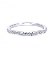 Gabriel & Co. 14k White Gold Contemporary Curved Wedding Band