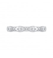 Shah Luxury 14K White Gold Round Diamond Eternity Wedding Band