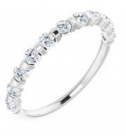 14K White 1/2 CTW Diamond Anniversary Band