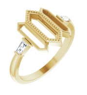 14K Yellow 1/8 CTW Diamond Geometric Ring