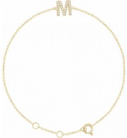 14K Yellow .07 CTW Diamond Initial M 6-7 Bracelet