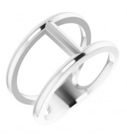 14K White 11.3 mm Negative Space Ring