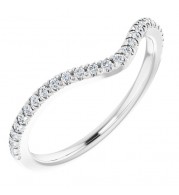 14K White 1/10 CTW Diamond French-Set Matching Band