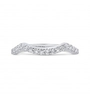 Shah Luxury 14K White Gold Round Diamond Wedding Band