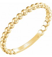 14K Yellow 2 mm Stackable Bead Ring