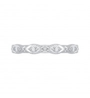 Shah Luxury 14K White Gold Round Half-Eternity Diamond Wedding Band