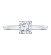 Shah Luxury 14K White Gold Princess Cut Diamond Solitaire Engagement Ring (Semi-Mount)