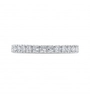 Shah Luxury Round Diamond Half-Eternity Wedding Band In 14K White Gold with Euro Shank