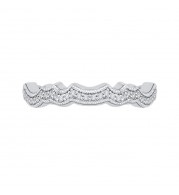 Shah Luxury 14K White Gold Round Diamond Wedding Band