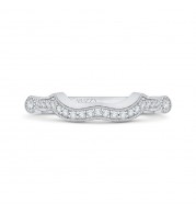 Shah Luxury 14K White Gold Round Diamond Wedding Band