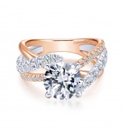 Gabriel & Co. 14k Two Tone Gold Contemporary Free Form Engagement Ring