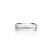 Henri Daussi 6mm Men's Wedding Band  Platinum White 0.69 Ctw.