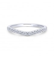 Gabriel & Co. 14k White Gold Contemporary Curved Wedding Band