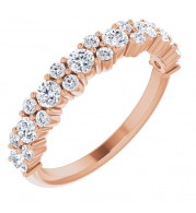 14K Rose 9/10 CTW Diamond Anniversary Band