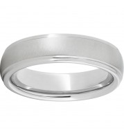 Serinium Domed Grooved Edge Band with Cross-Satin Finish