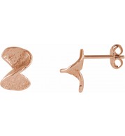 14K Rose Twisted Stud Earrings with Backs