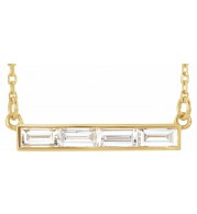 14K Yellow 1/2 CTW Diamond Bar Necklace