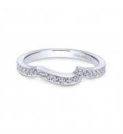 Gabriel & Co. 14k White Gold Contemporary Curved Wedding Band