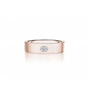 Henri Daussi 6mm Men's Wedding Band MBOV1 14k Gold Rose 0.15 Ctw.