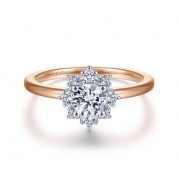 Gabriel & Co. 14k Two Tone Gold Starlight Halo Engagement Ring