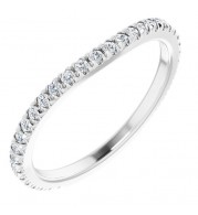 14K White 1/3 CTW Diamond French-Set Matching Band
