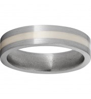Titanium Flat Band with a 2mm Sterling Silver Inlay and Satin Finish