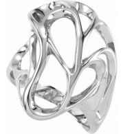 14K White Metal Fashion Ring