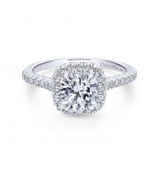 Gabriel & Co. 14k White Gold Entwined Halo Engagement Ring