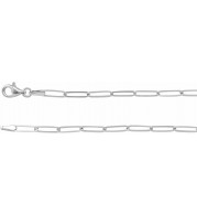 14K White 2.6 mm Elongated Link Chain 7 Bracelet