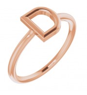 14K Rose Initial D Ring