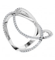 14K White 3/8 CTW Diamond Freeform Ring