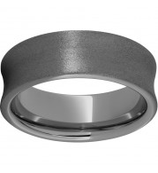 Rugged Tungsten  8mm Concave Band with Stone Finish