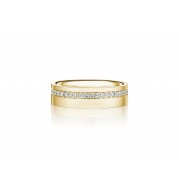 Henri Daussi 6mm Men's Wedding Band MB135 14k Gold Yellow 0.60 Ctw.
