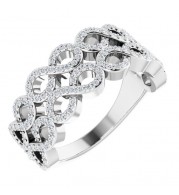 14K White 3/8 CTW Diamond Infinity-Inspired Ring