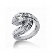 14k White Gold Diamond Semi-Mount Fancy Engagement Ring