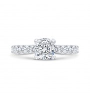 Shah Luxury 14K White Gold Diamond Engagement Ring (Semi-Mount)