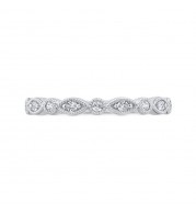 Shah Luxury 14K White Gold Round Half Run Diamond Wedding Band