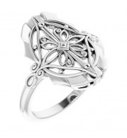 14K White Vintage-Inspired Ring