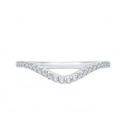 Shah Luxury 14K White Gold Round Diamond Wedding Band