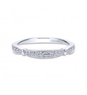 Gabriel & Co. 14k White Gold Victorian Diamond Wedding Band