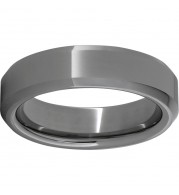 Rugged Tungsten  6mm Beveled Edge Polished Band
