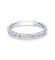 Gabriel & Co. 14k White Gold Victorian Diamond Wedding Band